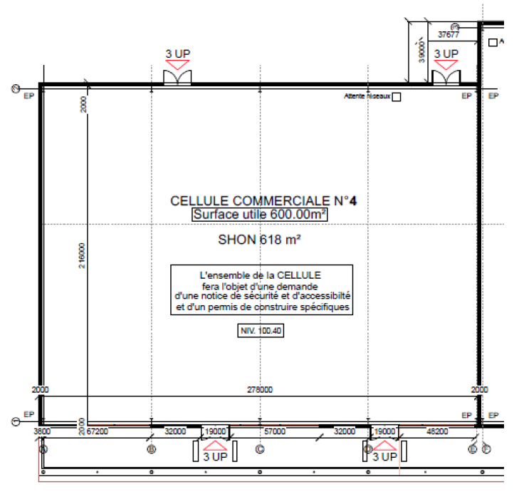 618 m² en zone commerciale MAC DONALD'S / CARREFOUR