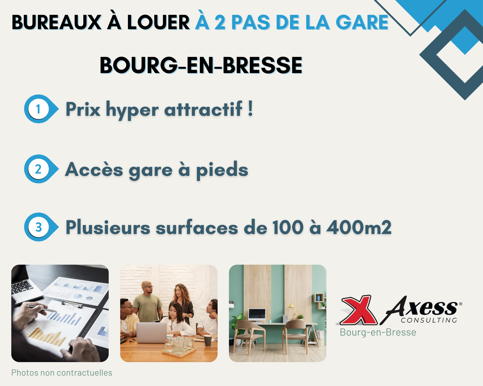 Bureaux à louer à Bourg-en-Bresse  Idéalement situés, accès