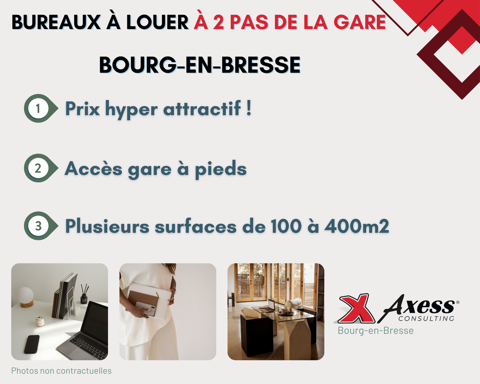 Bureaux à louer à Bourg-en-Bresse  Idéalement situés, accès